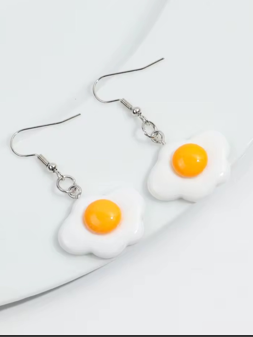 Egg Earrings Food Jewelry Minimal Cute Style